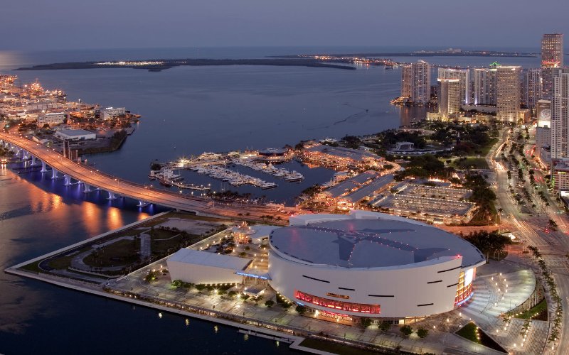 Aerial view of FTX Arena