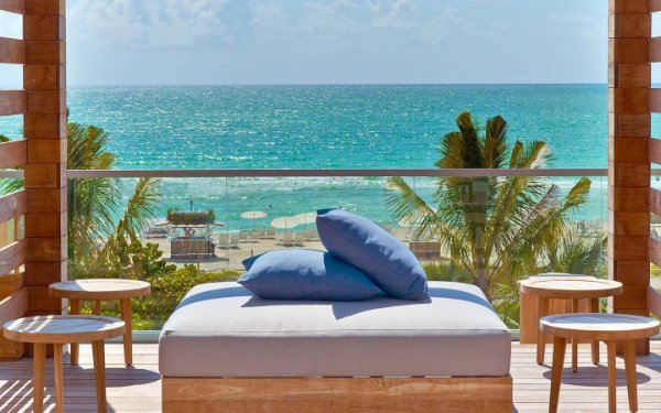 Balcony view of ocean at 1 Hotel South Beach