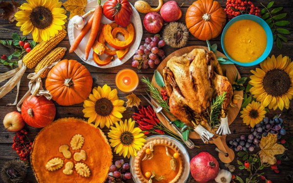 Thanksgiving feast on the table