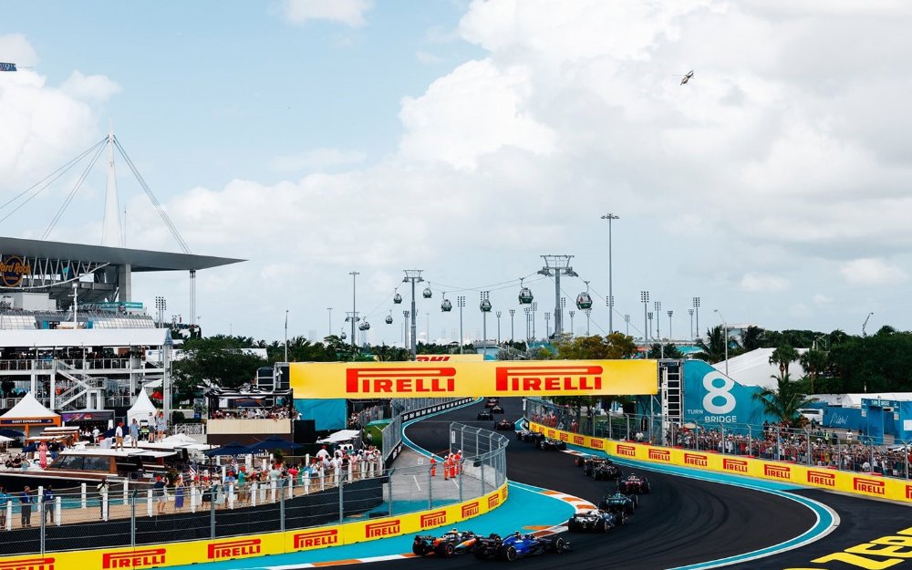 Track and Hard Rock Stadium in the background