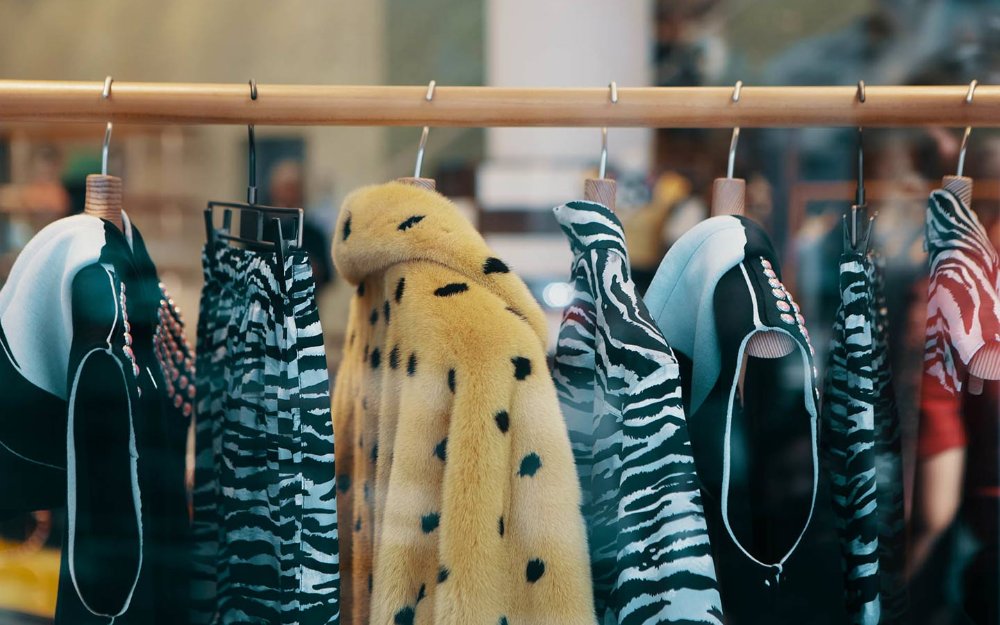 Clothes displayed in a shop window