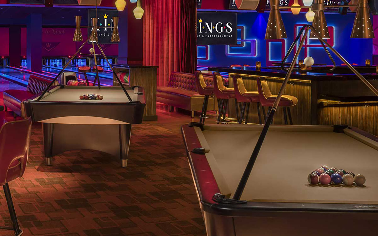 Retro decor and the ultimate gaming experience are at Kings in Doral